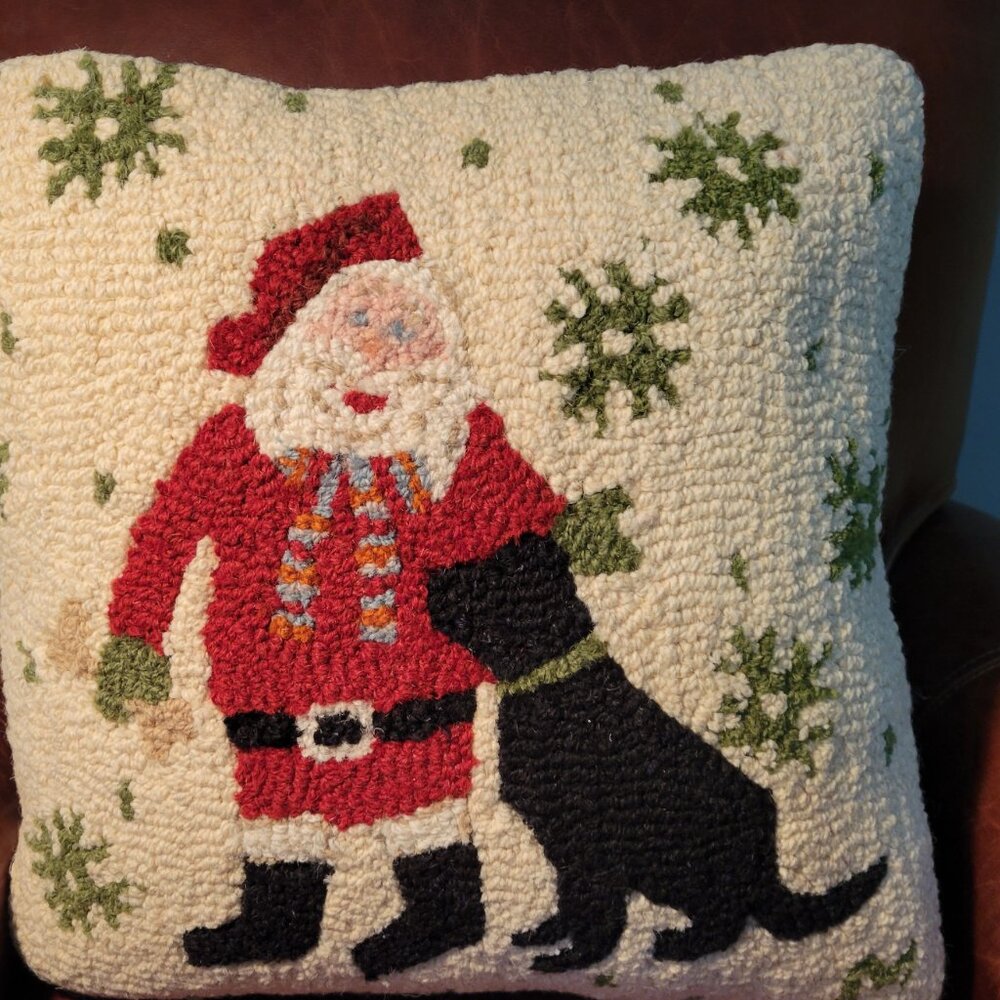 Sundance Catalog-Santa & Lab dog pillow- Chandler 4 Corners